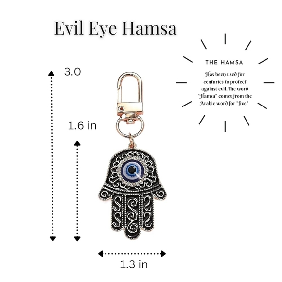 Gold and Red Hamsa Hand Keychain - Picture 3 of 3